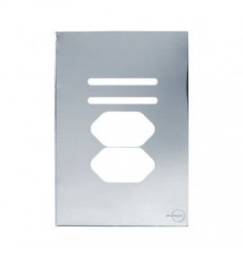Placa p/ 2 Interruptores + Tomada Dupla 4x2 (Especial) - Novara Glass Espelhada